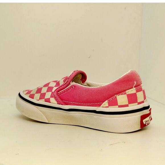 Vans Off the Wall Toddler Girls Pink Checkered Sneakers - Size 11 - Picture 2 of 7